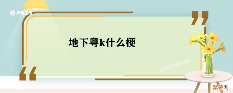 地下粤k什么梗 地下粤k什么意思