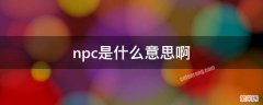 Npc是啥意思 npc是什么意思啊