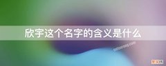 宇欣的名字有什么含义 欣宇这个名字的含义是什么