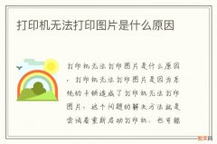 打印机无法打印图片是什么原因