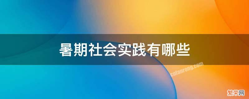 暑期社会实践有哪些 暑期社会实践有哪些项目