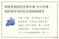 姥姥是指奶奶还是外婆 外公外婆指的是爷爷奶奶还是姥姥姥爷