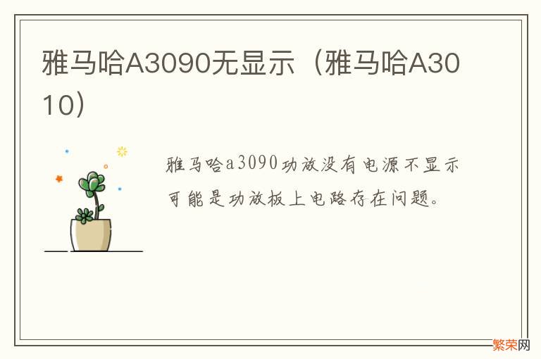 雅马哈A3010 雅马哈A3090无显示