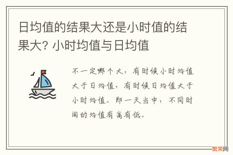 日均值的结果大还是小时值的结果大? 小时均值与日均值