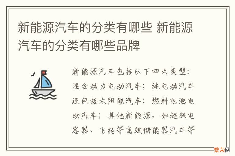 新能源汽车的分类有哪些 新能源汽车的分类有哪些品牌