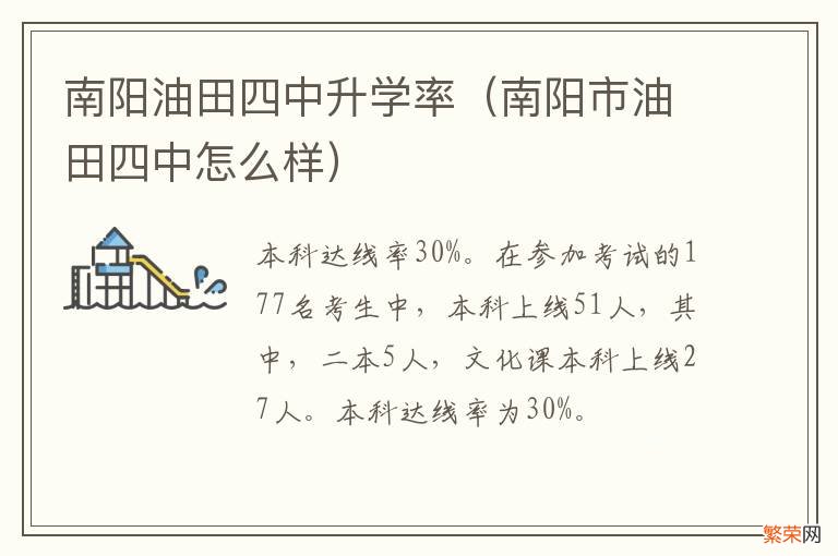 南阳市油田四中怎么样 南阳油田四中升学率