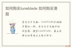 如何购买tuneblade 如何购买港股