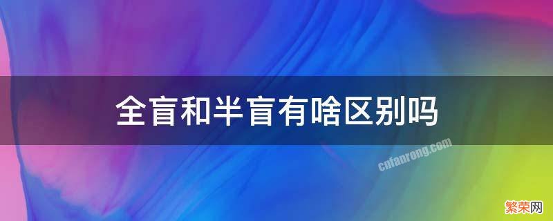 盲人分为全盲和半盲 全盲和半盲有啥区别吗