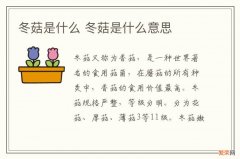 冬菇是什么 冬菇是什么意思