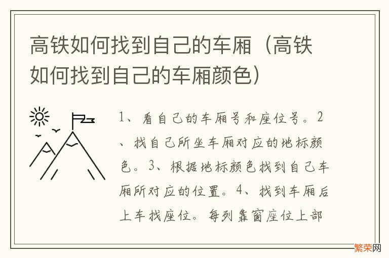 高铁如何找到自己的车厢颜色 高铁如何找到自己的车厢