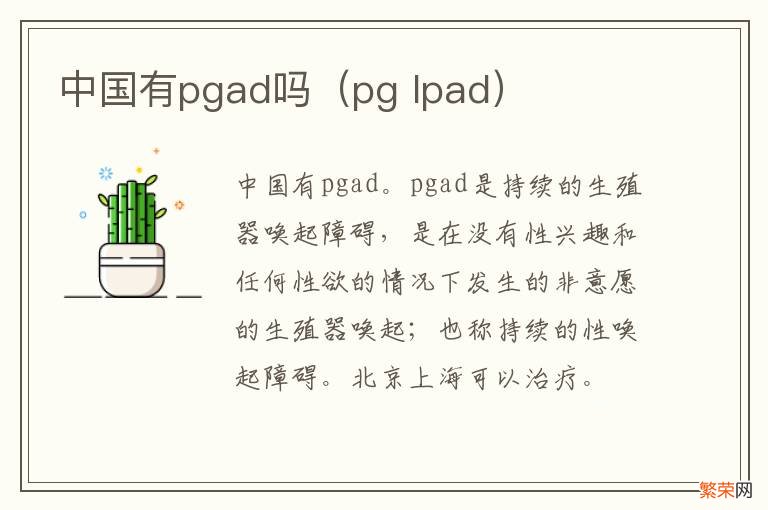 pg lpad 中国有pgad吗