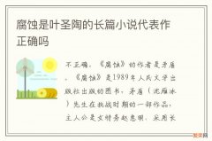 腐蚀是叶圣陶的长篇小说代表作正确吗