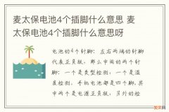 麦太保电池4个插脚什么意思 麦太保电池4个插脚什么意思呀