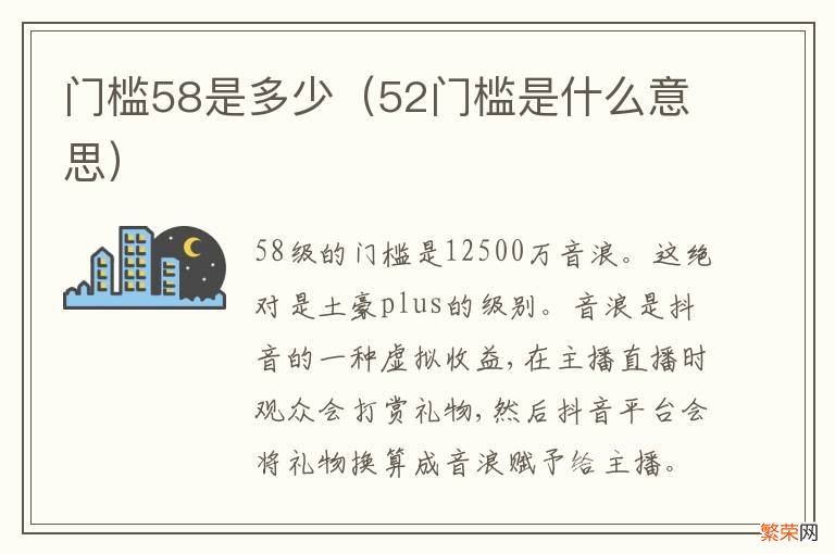 52门槛是什么意思 门槛58是多少