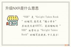 升级NXR是什么意思