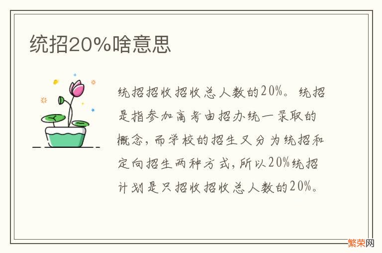 统招20%啥意思