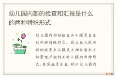 幼儿园内部的检查和汇报是什么的两种特殊形式