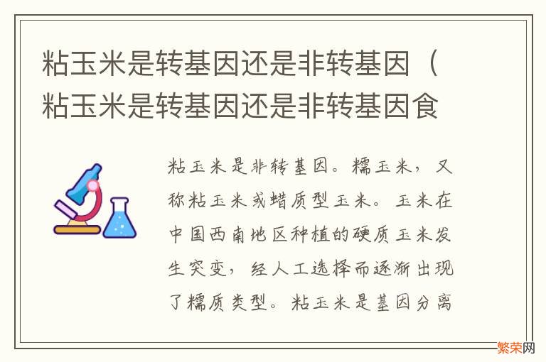 粘玉米是转基因还是非转基因食品 粘玉米是转基因还是非转基因