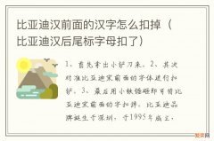 比亚迪汉后尾标字母扣了 比亚迪汉前面的汉字怎么扣掉