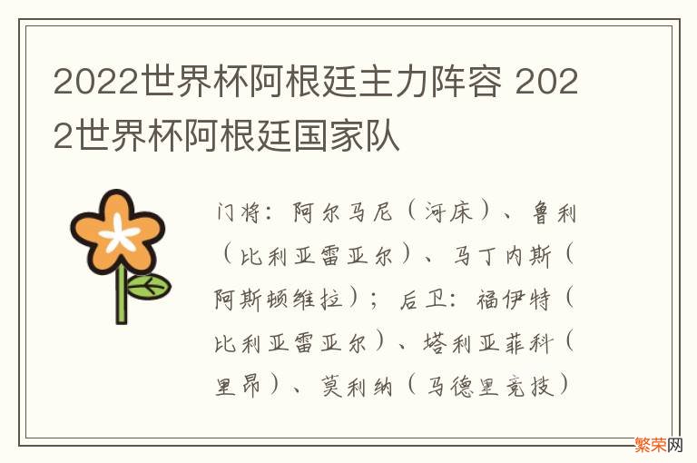 2022世界杯阿根廷主力阵容 2022世界杯阿根廷国家队