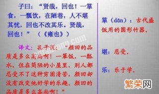 贤哉 回也翻译 此句出自于哪里原文是什么？