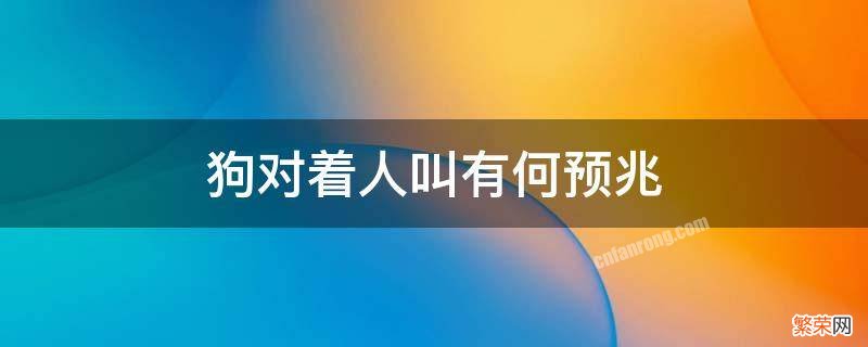 狗对着人叫有何预兆 狗对人叫的预示着什么意思