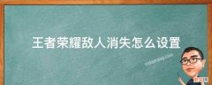 王者荣耀敌人消失在哪里设置 王者荣耀敌人消失怎么设置