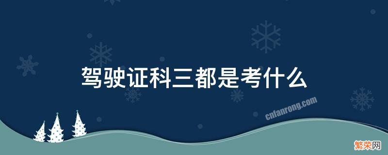 驾驶证科三都是考什么 驾驶证科目三是考什么