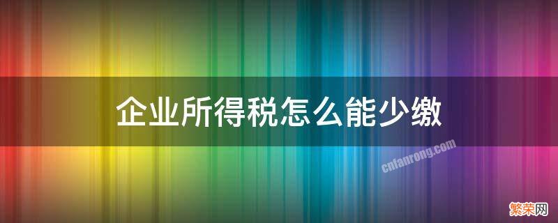 企业所得税少交怎么处理 企业所得税怎么能少缴