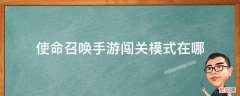 使命召唤手游闯关模式在哪 使命召唤手游闯关模式在哪里