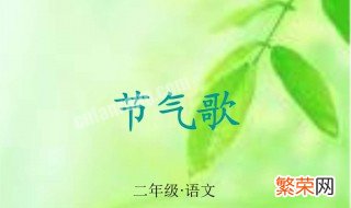 二十四节气歌对应的节气 二十四节气歌