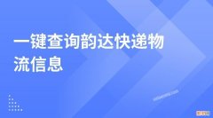 一键查询韵达快递物流信息 如何查询快递单号韵达快递