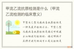 甲流乙流检测的临床意义 甲流乙流抗原检测是什么